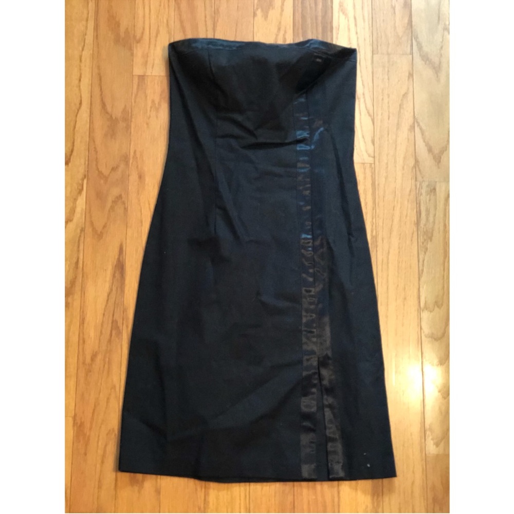 Devan Black Tuxedo Strapless Dress with Purse